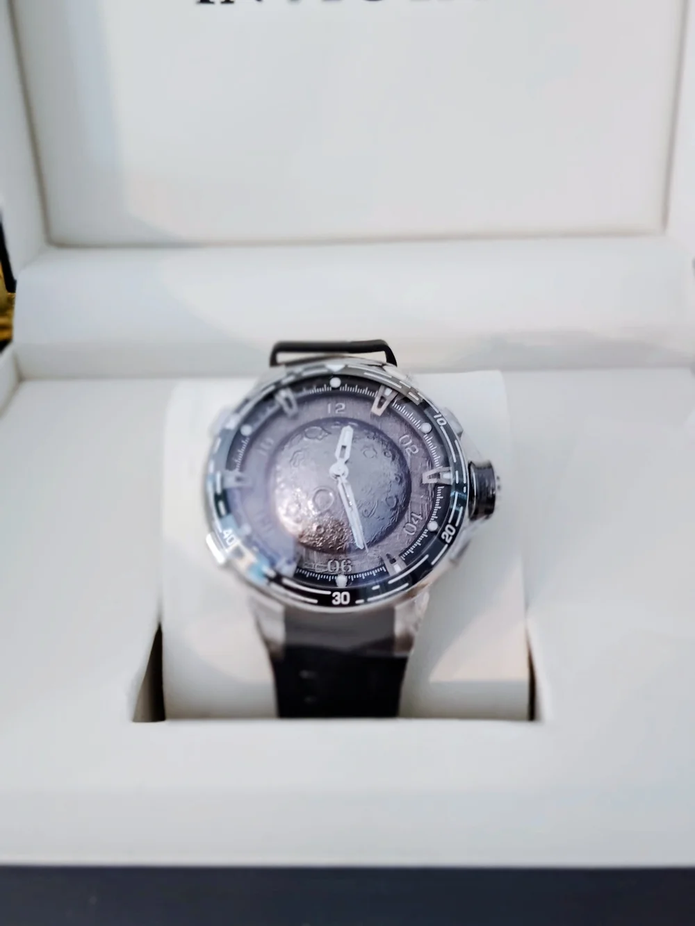 Invicta Celestial Astelis Black Stainless Steel Watch with Moon Dial